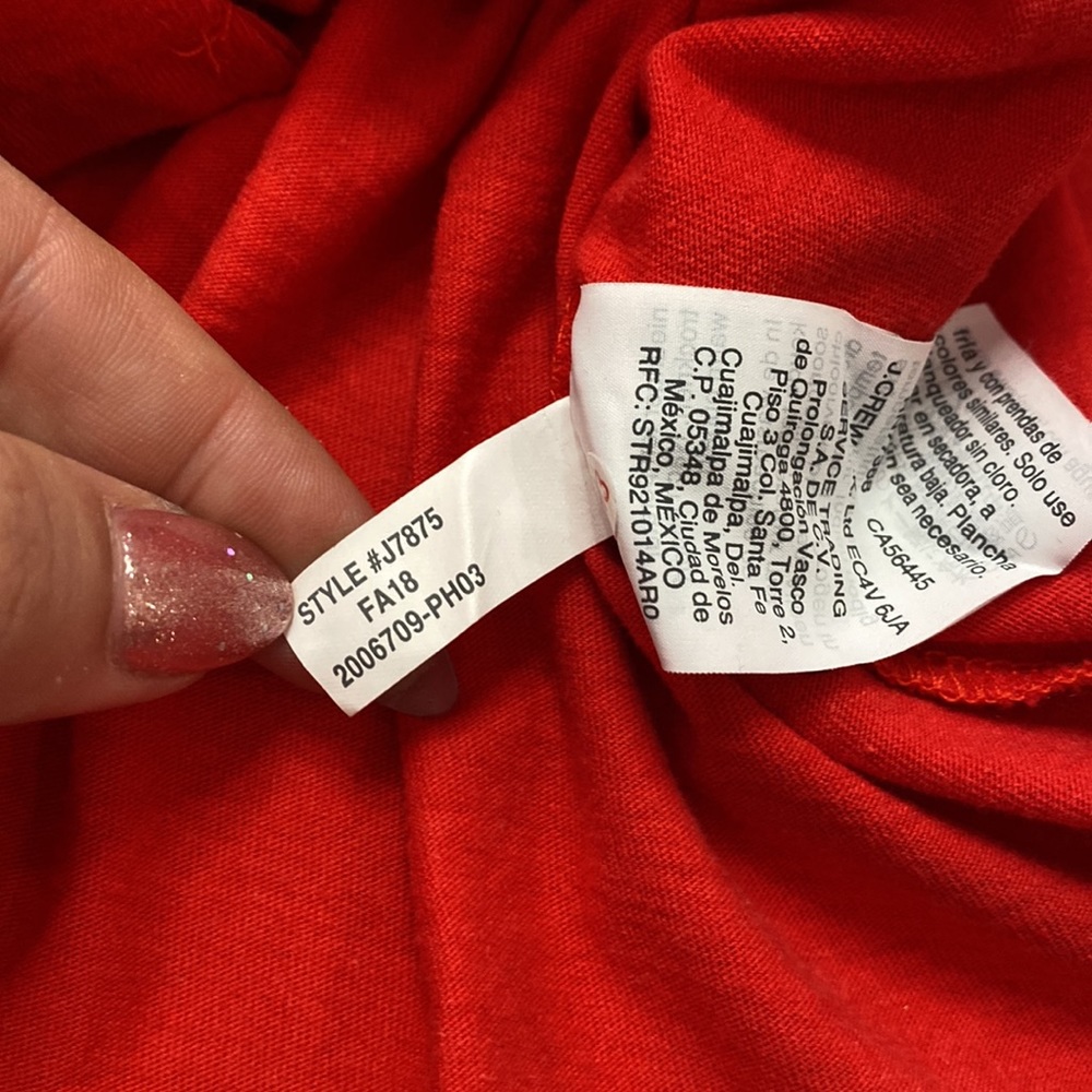 J. Crew Red Wrap Blouse - Picture 5 of 6
